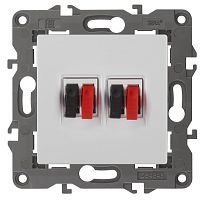 Розетка аудио без рамки Эра Elegance 2-м. белый картинка